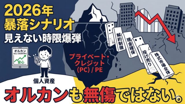 2026年の暴落シナリオ：オルカンも無傷ではない？PE・PC市場の崩壊と連鎖売りの正体