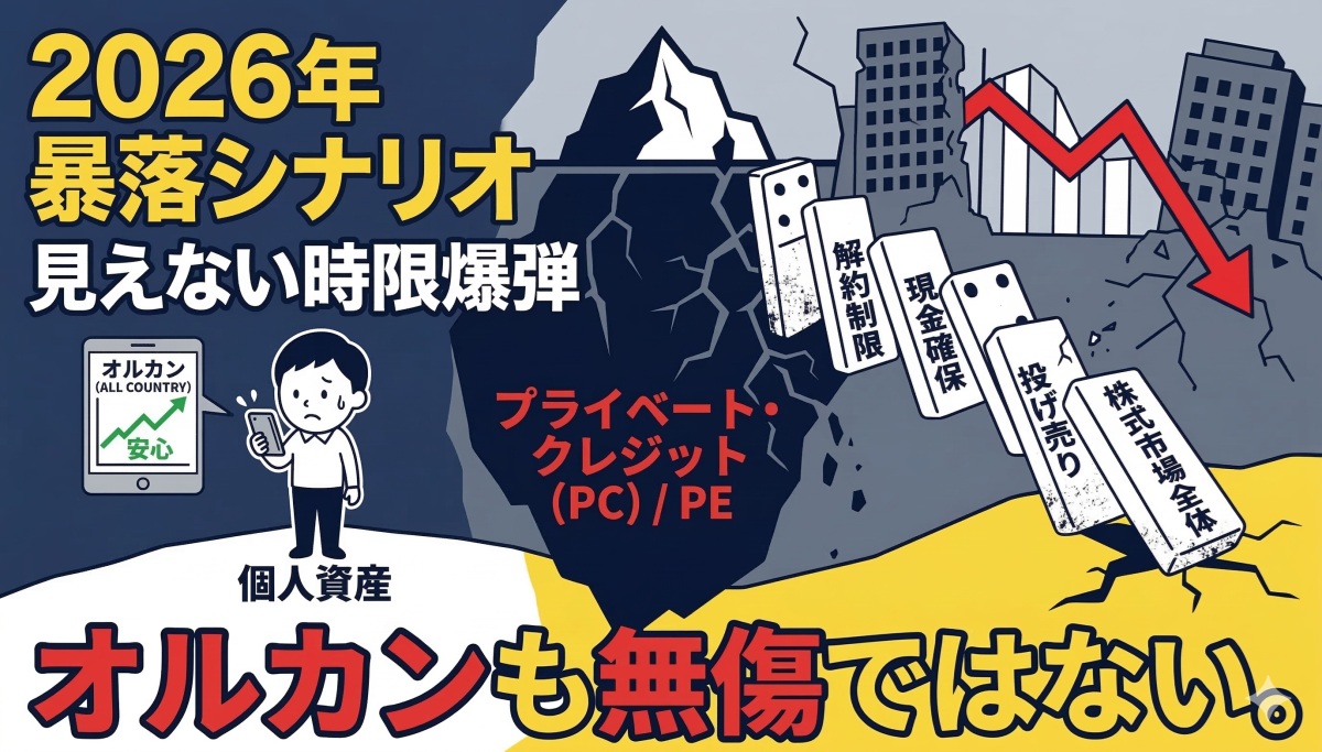 2026年の暴落シナリオ：オルカンも無傷ではない？PE・PC市場の崩壊と連鎖売りの正体