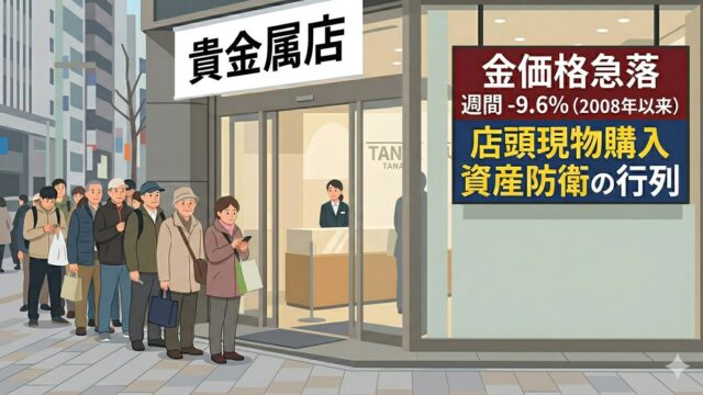 【2026年3月】金価格が急落！リーマン以来の下落幅でも「田中貴金属」に行列ができる理由と今後の見通し